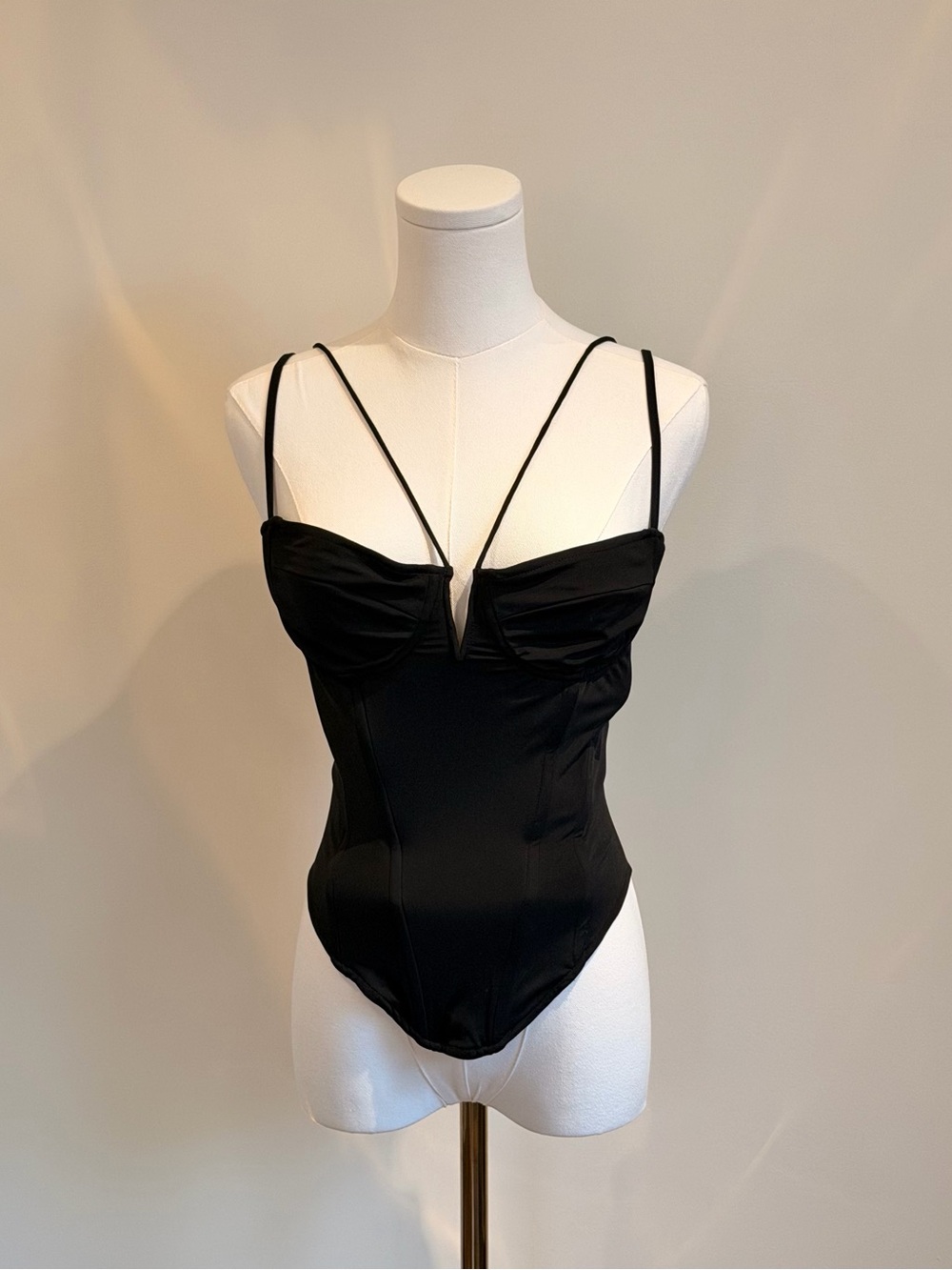 NWOT Miaou Black Strappy Bustier Top